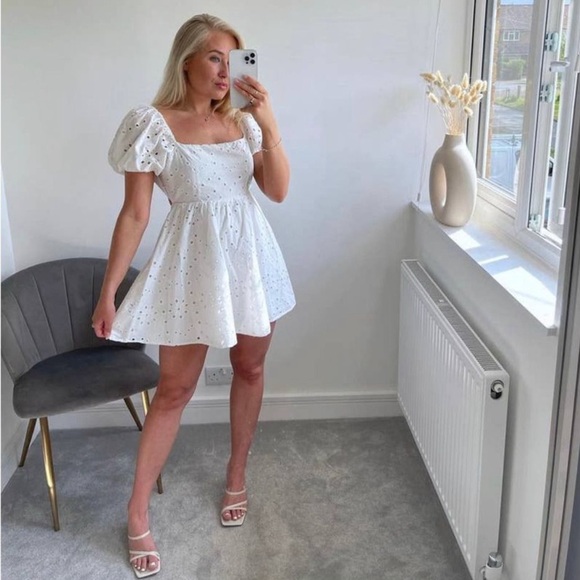 ZARA DRESS WITH CUTWORK EMBROIDERY SIZE L 0881/318 - Picture 2 of 12